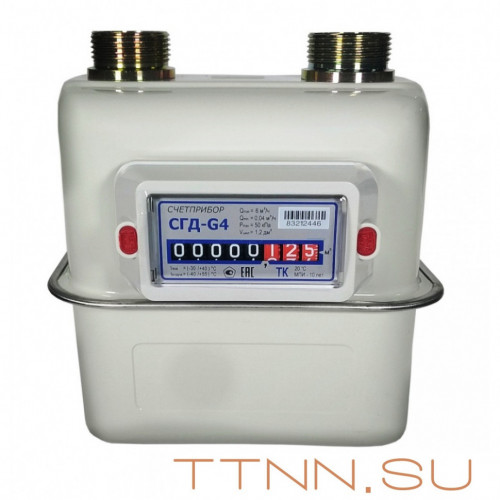 Уличный счетчик газа СГД G4-ТК Счетприбор (на замену NPM-4 и ВК-G-4T) Левый 110 мм, 1 1/4" с термокорректором