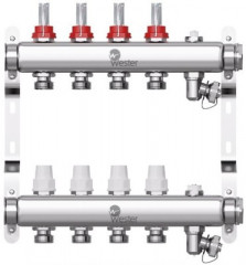 Коллекторная группа Wester 1"-3/4 в сборе с расходомерами на 4 выхода