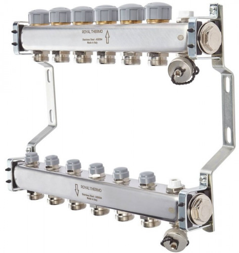 Для отопления Royal Thermo 1" ВР-3/4" НР, 10 выходов, нерж. (RTE 51.110)